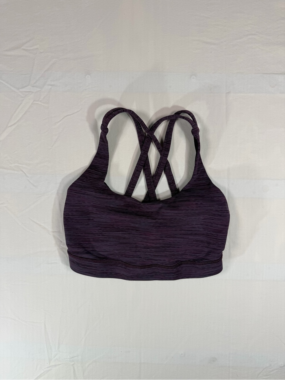 lululemon Purple Striped Strappy Criss Cross Back Sports Bra Size 2